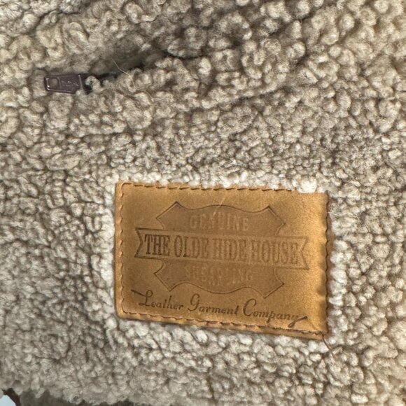 Vintage Brown Sheepskin Coat – 90s Shearling Aviator Jacket Hammer Leather - Picture 10 of 12